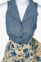 Vintage All That Jazz Denim And Floral Dress (1990s)