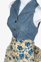 Vintage All That Jazz Denim And Floral Dress (1990s)