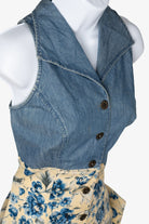 Vintage All That Jazz Denim And Floral Dress (1990s)