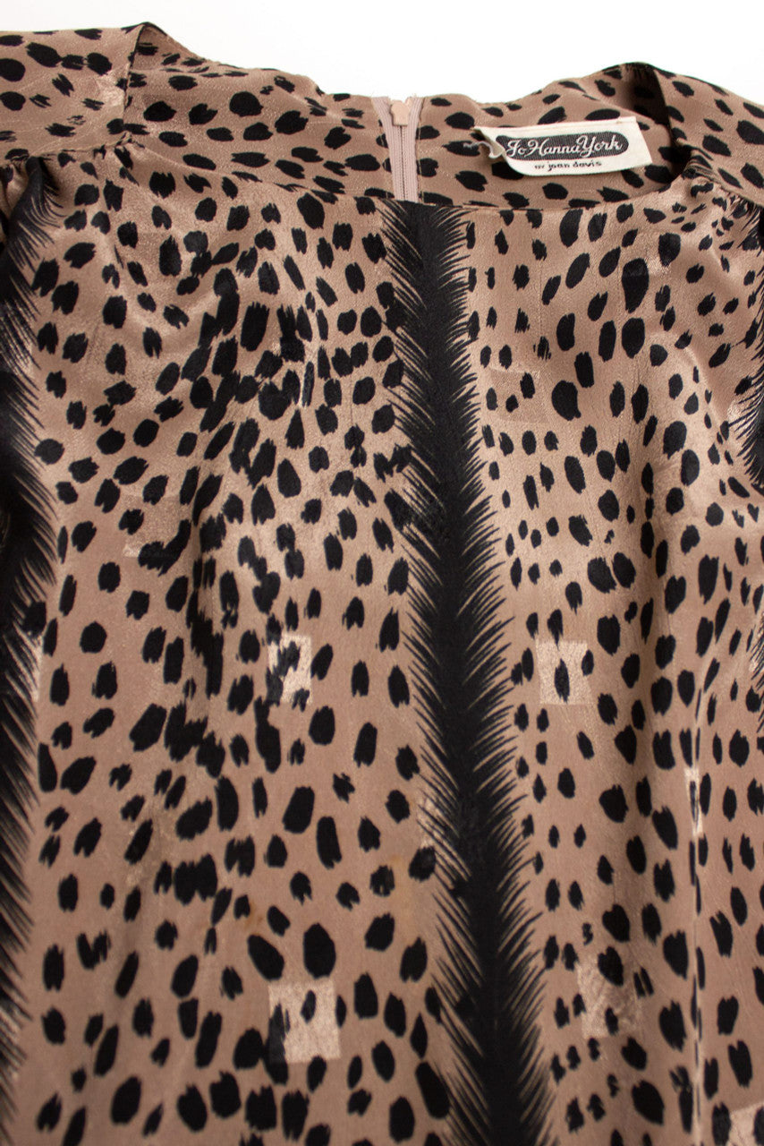 Vintage Jo Hanna York Cheetah Print Dress (1980s)