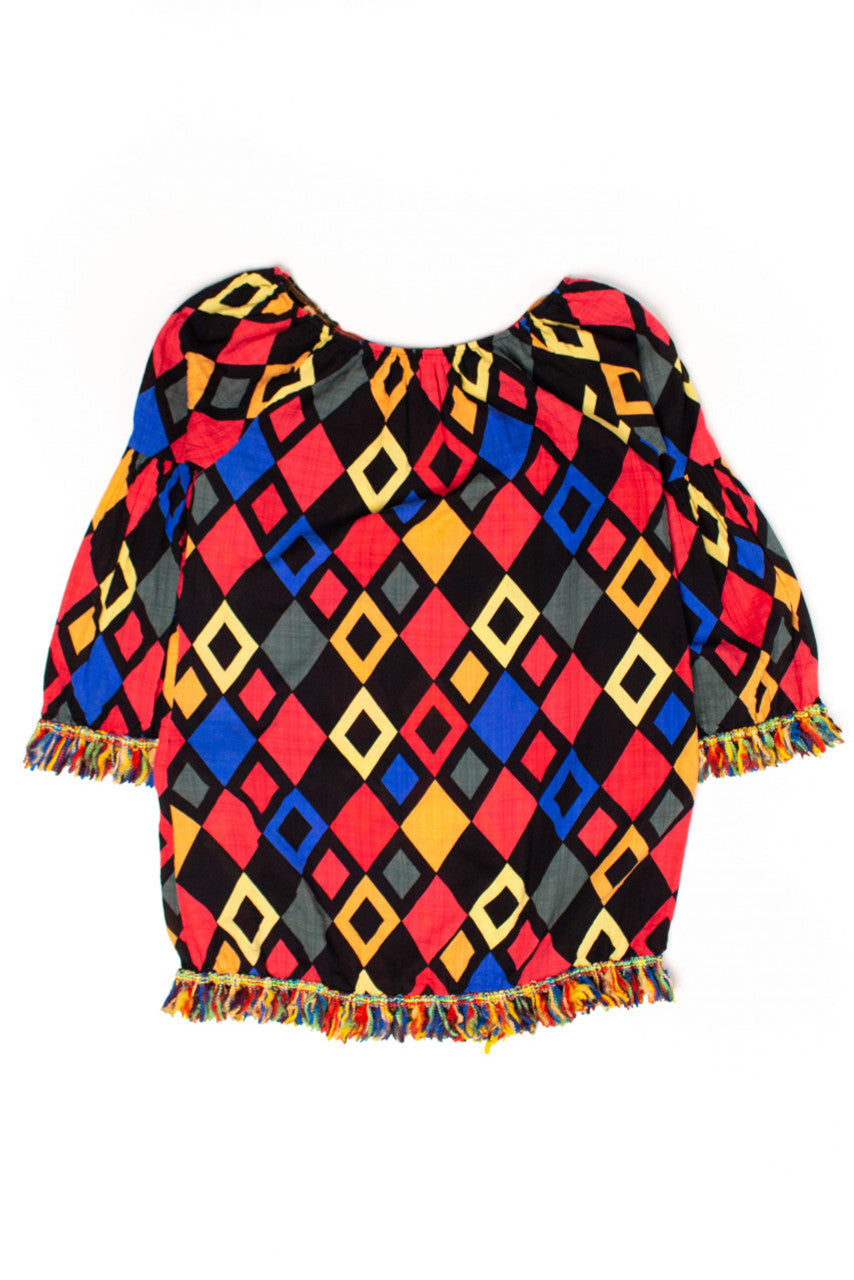 Vintage Fringed Rainbow Diamond Dress