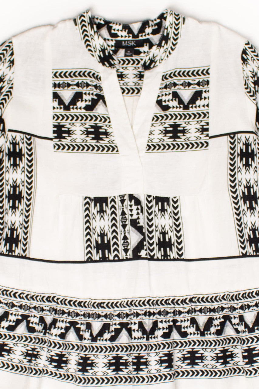 Black & White Geo Patterned Dress