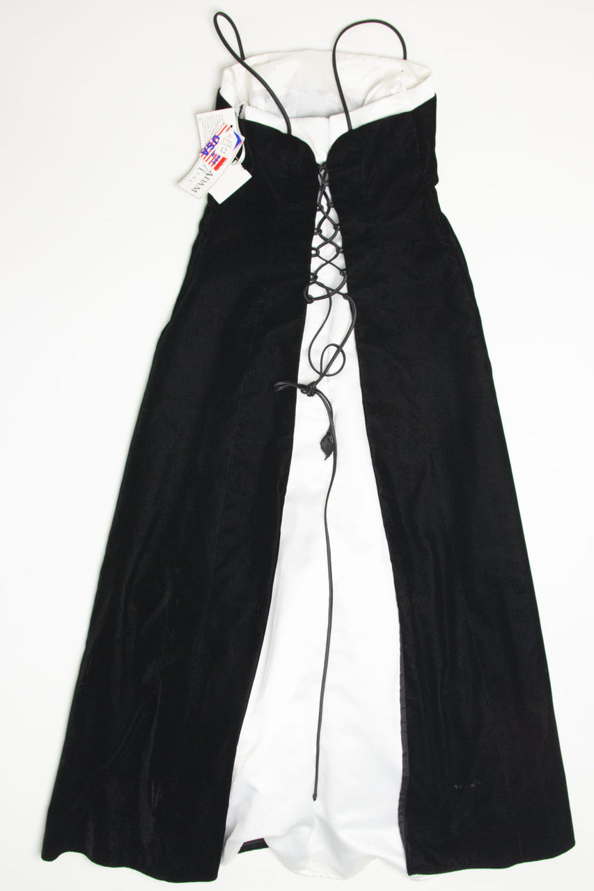 Deadstock Black Velvet Prom Dress (sz. 12)