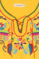 Yellow Mexican Embroidered Dress (2020s)