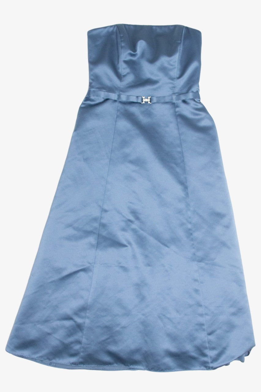 Dusty Blue Tea Length Prom Dress (sz. 4)