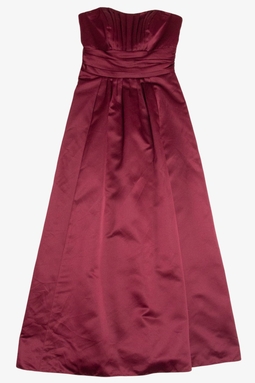 Burgundy Pleated Top Prom Dress (sz. 2)