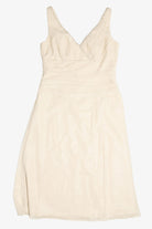 Beaded Shimmering Deep V Neck Ruched Dress (sz. 12)
