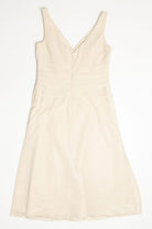 Beaded Shimmering Deep V Neck Ruched Dress (sz. 12)