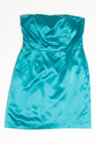 Stained Teal Strapless Mini Dress (sz. 10)
