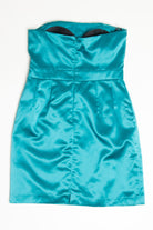 Stained Teal Strapless Mini Dress (sz. 10)