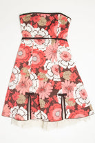 Pink Floral Tie Waist Lace Slip Dress (sz. 7)