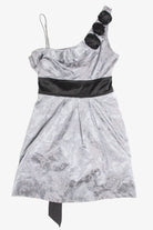 Silver Rosette Shoulder Party Dress (sz. 13)