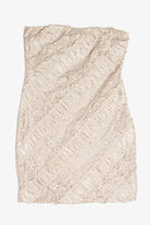 Beige Ruched Lace Party Dress (sz. L)