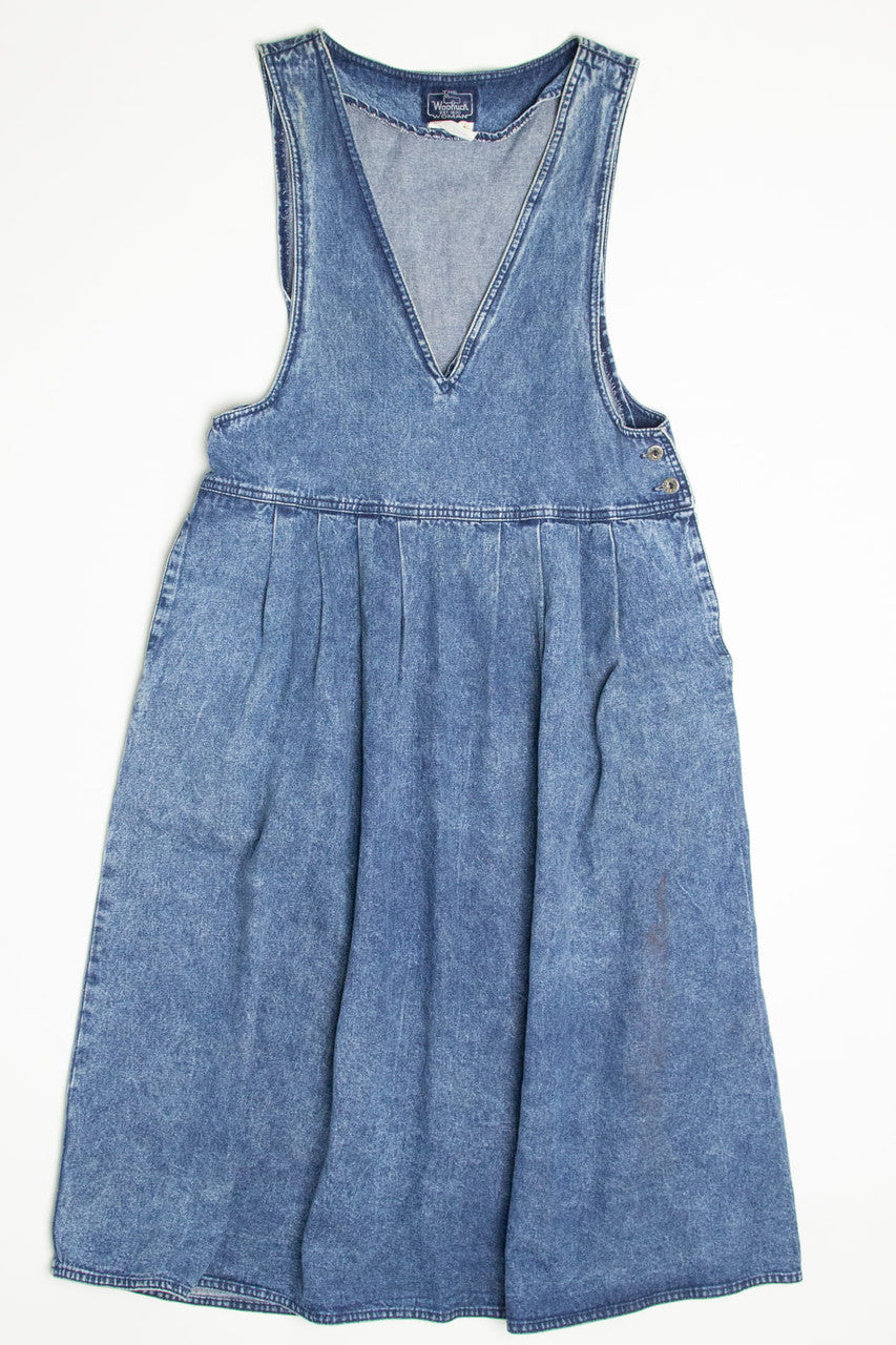 Acid Washed Woolrich Drop Waist Denim Dress (sz. L)