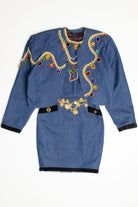 Vintage Jeweled Marcos Denim Dress (sz. 3-4)