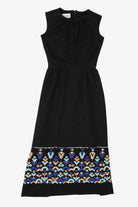 Vintage Black Embroidered Bleeker Street Dress (1970s)