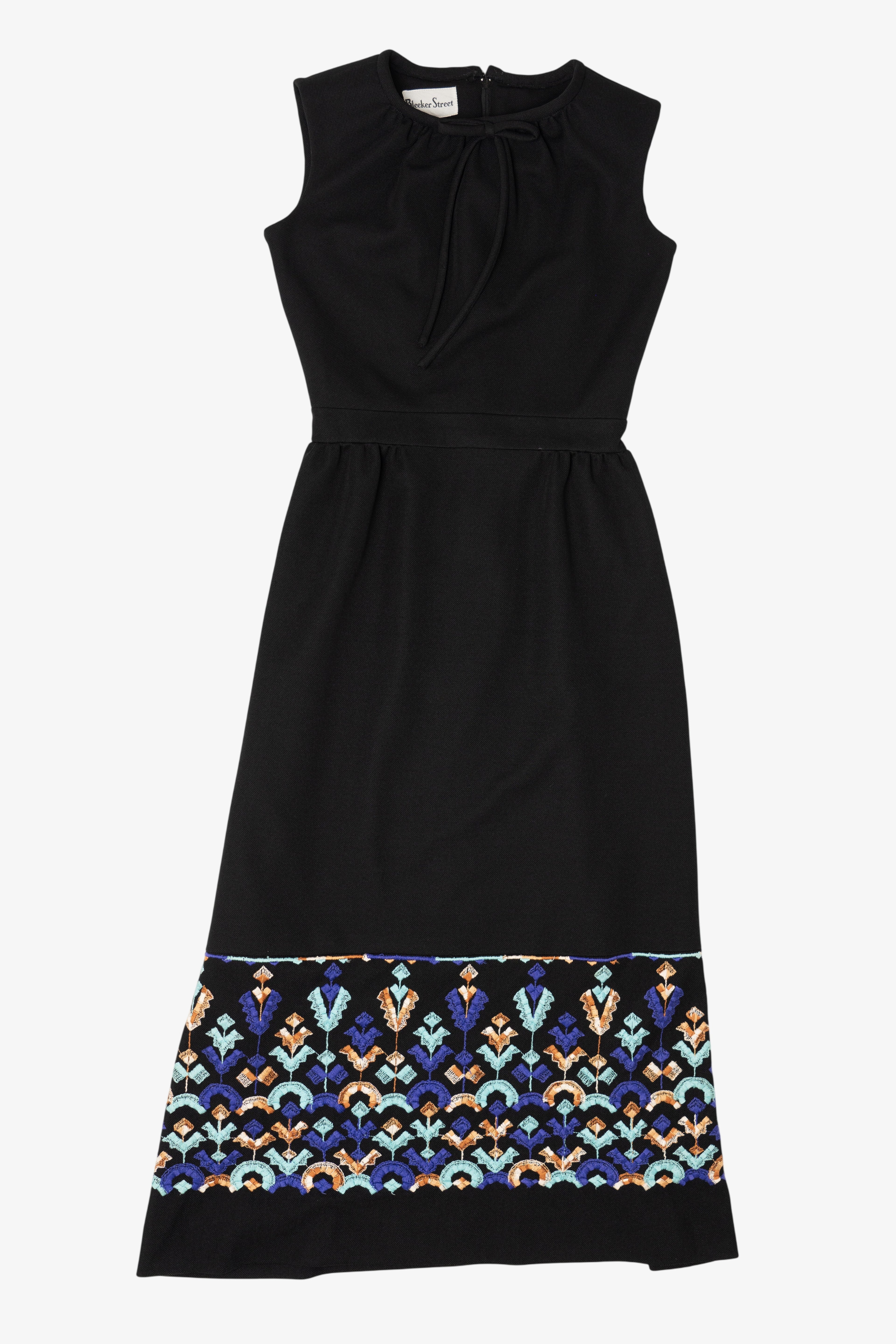 Vintage Black Embroidered Bleeker Street Dress (1970s)