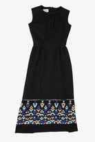 Vintage Black Embroidered Bleeker Street Dress (1970s)