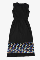 Vintage Black Embroidered Bleeker Street Dress (1970s)