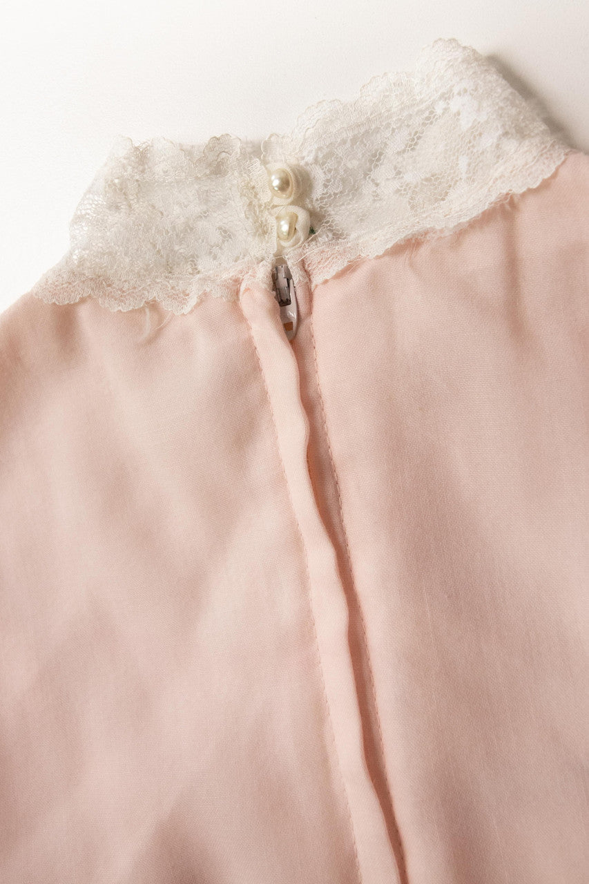 Vintage Pink Lace Gunne Sax Jeunes Filles Dress (1970s)