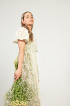 Vintage Wiggle Worm Lace Sleeve Prairie Dress (1970s)