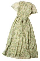 Vintage Wiggle Worm Lace Sleeve Prairie Dress (1970s)