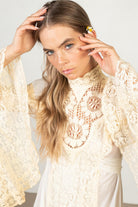 Vintage Lace Bell Sleeve Prairie Dress (1970s)