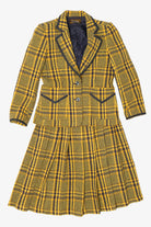 Vintage Yellow Plaid Houndstooth Torino Blazer And Matching Skirt (1980s)