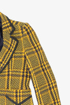 Vintage Yellow Plaid Houndstooth Torino Blazer And Matching Skirt (1980s)