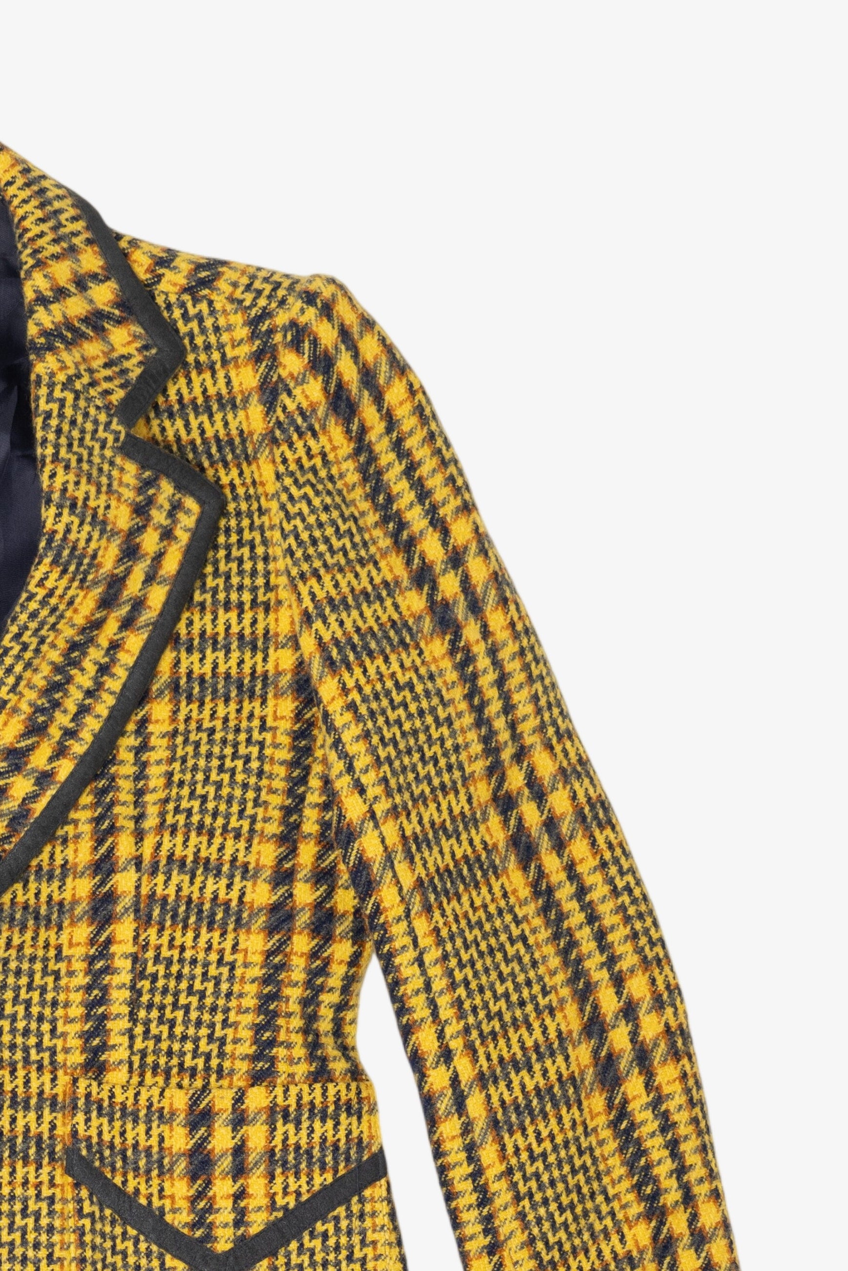Vintage Yellow Plaid Houndstooth Torino Blazer And Matching Skirt (1980s)