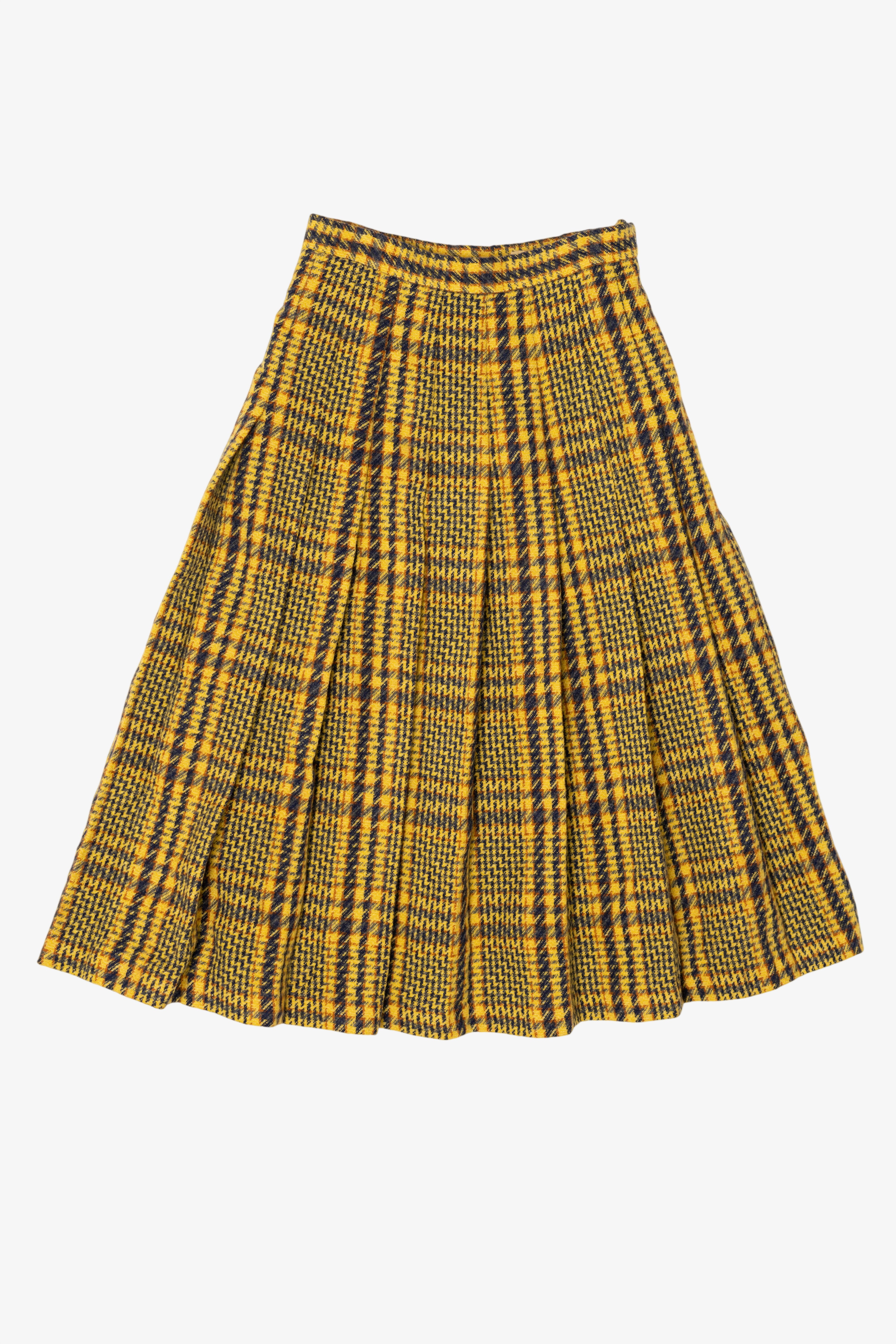 Vintage Yellow Plaid Houndstooth Torino Blazer And Matching Skirt (1980s)