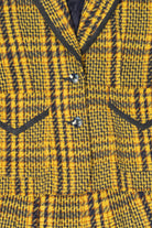 Vintage Yellow Plaid Houndstooth Torino Blazer And Matching Skirt (1980s)