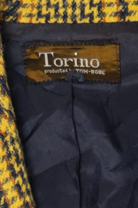 Vintage Yellow Plaid Houndstooth Torino Blazer And Matching Skirt (1980s)