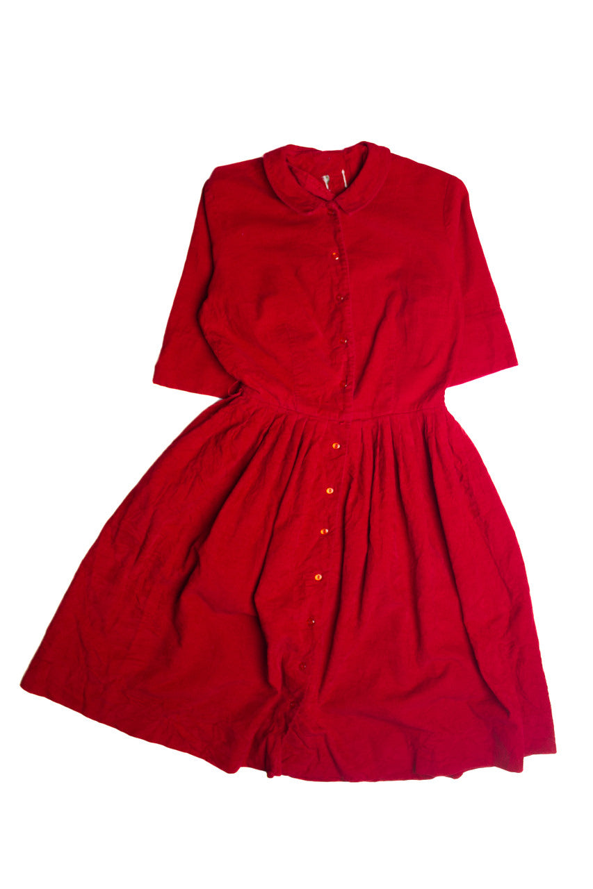 Vintage Red Corduroy Dress (1990s)