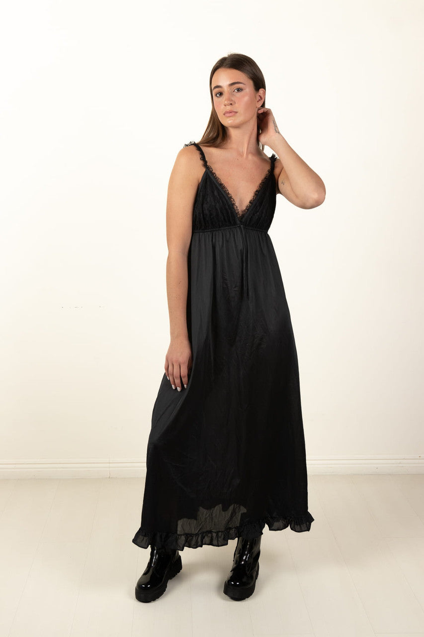 Vintage Dara-Jane Lace Maxi Slip Dress (1980s)