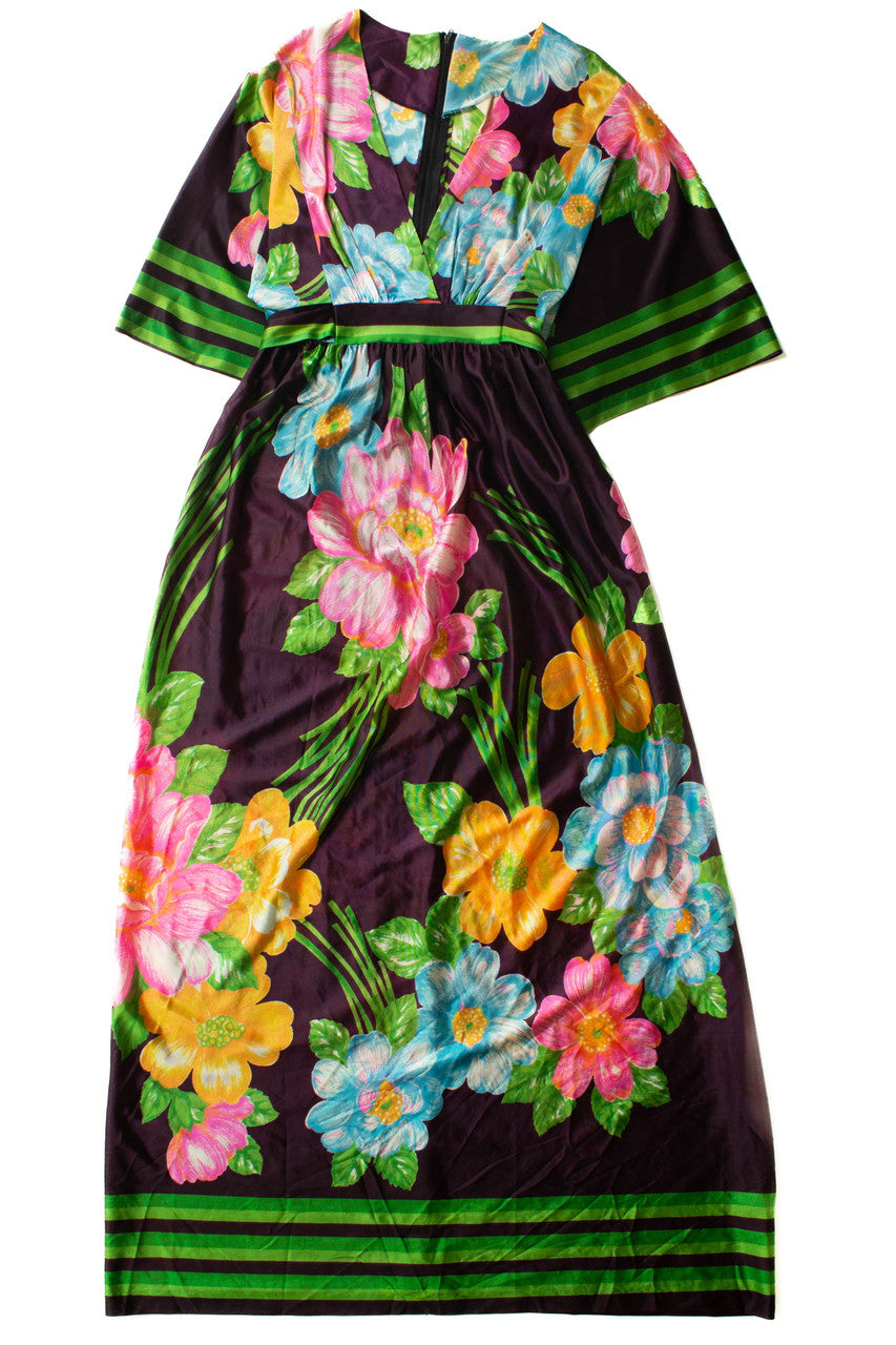Vintage Hawaiian Maxi Dress (1970s)