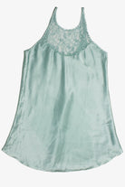 Vintage High Neck Teal Slip Dress (1980s) 893