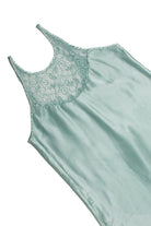 Vintage High Neck Teal Slip Dress (1980s) 893