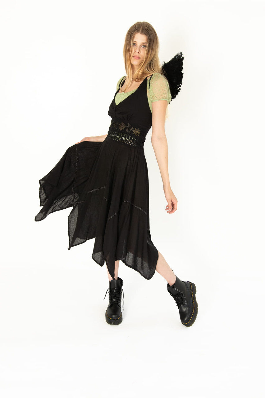 Vintage Tie Halter Dark Fairy Dress