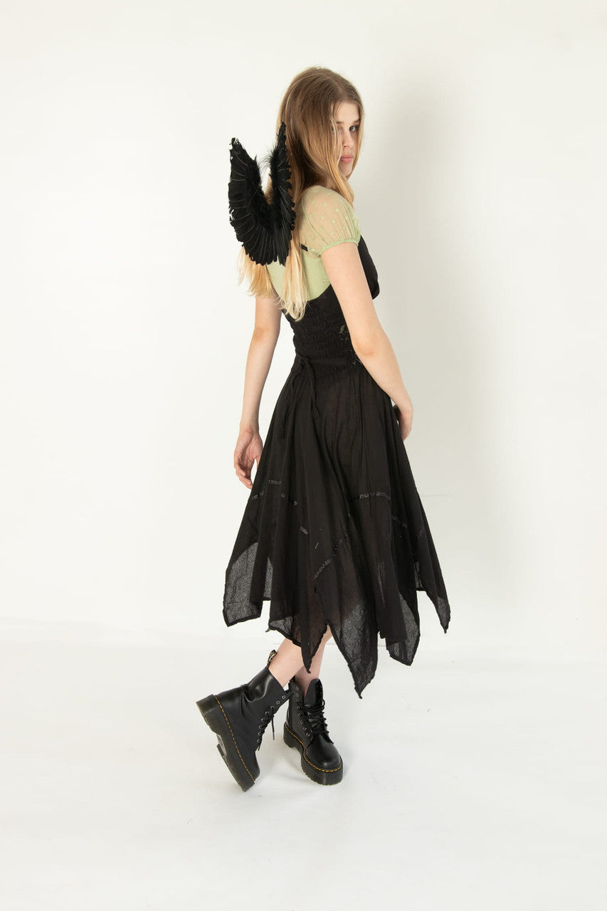 Vintage Tie Halter Dark Fairy Dress