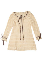 Vintage Crochet Ribbon Detail Mini Dress
