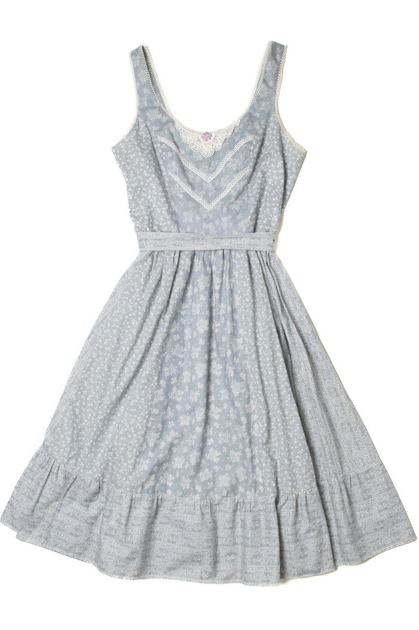 Vintage Candi Jones California Lace Trimmed Prairie Dress (1970's)