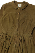 Vintage Olive Corduroy Shirt Dress (1960s)