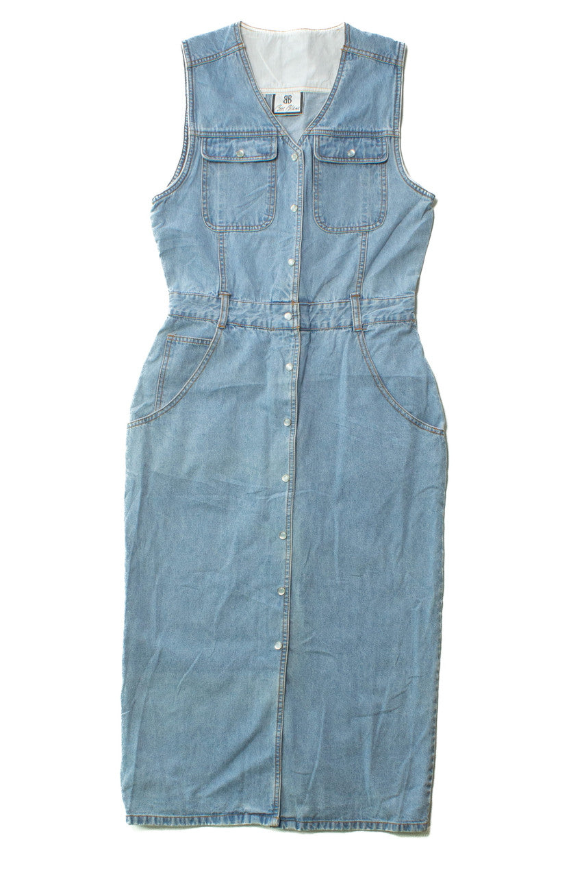 Vintage Bill Blass Sleeveless Denim Dress (1990s)