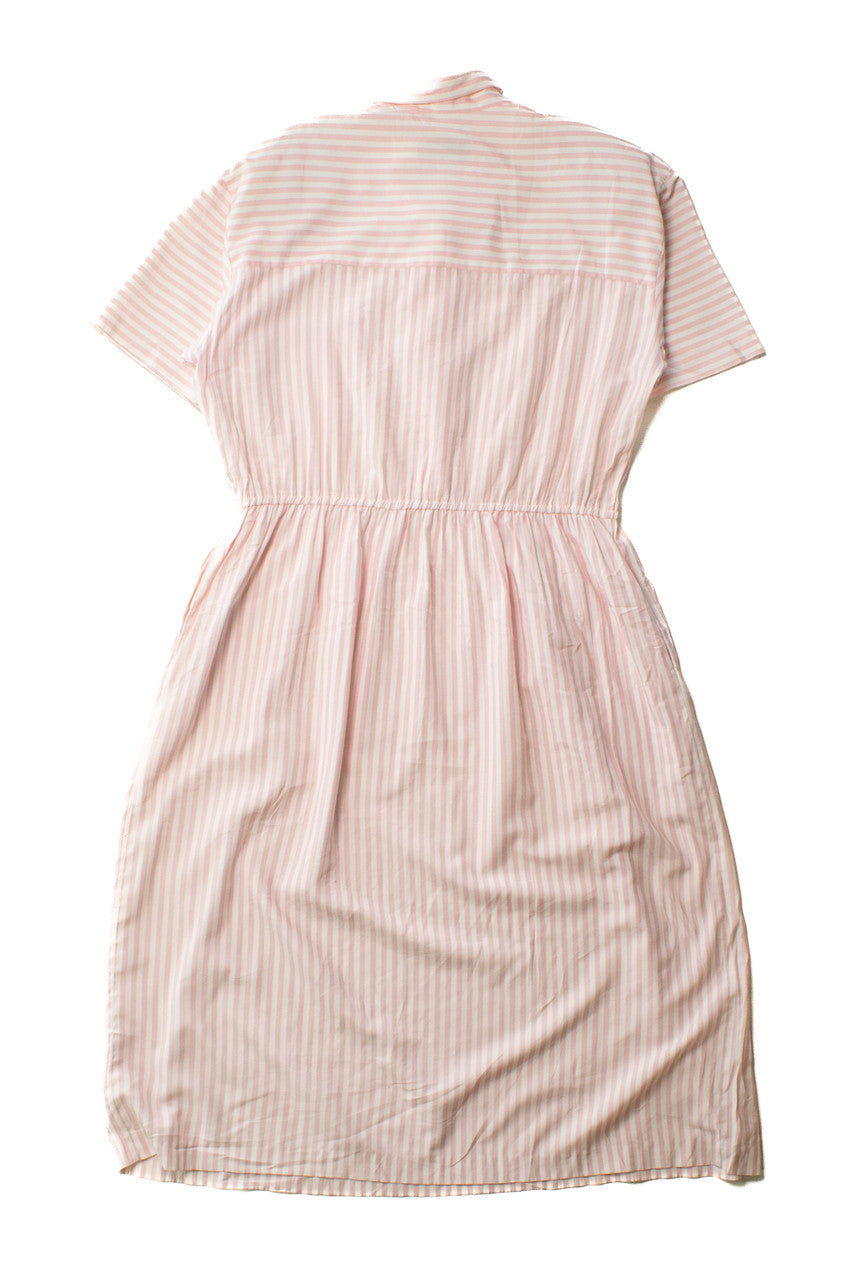 Vintage Pink Striped Shirt Dress (1980s)