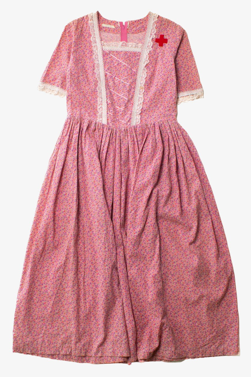Vintage Rat Wear Fashions Pink Floral Dress (1980s)