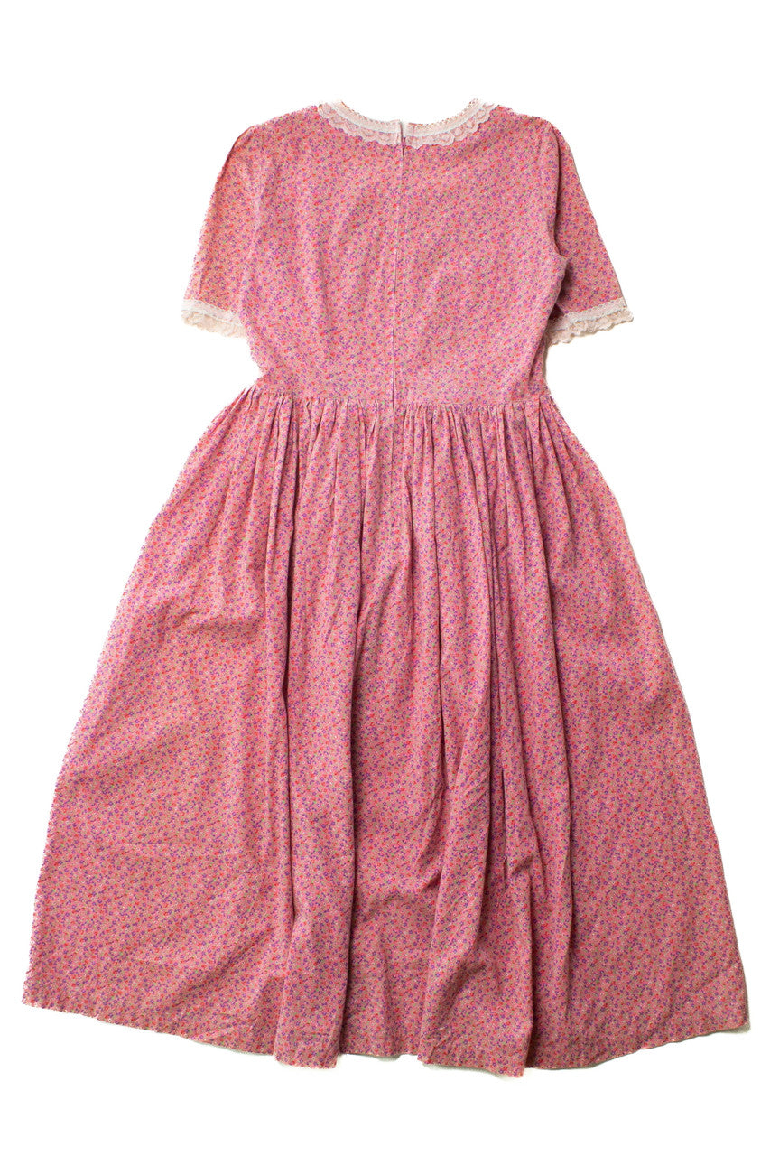 Vintage Rat Wear Fashions Pink Floral Dress (1980s)