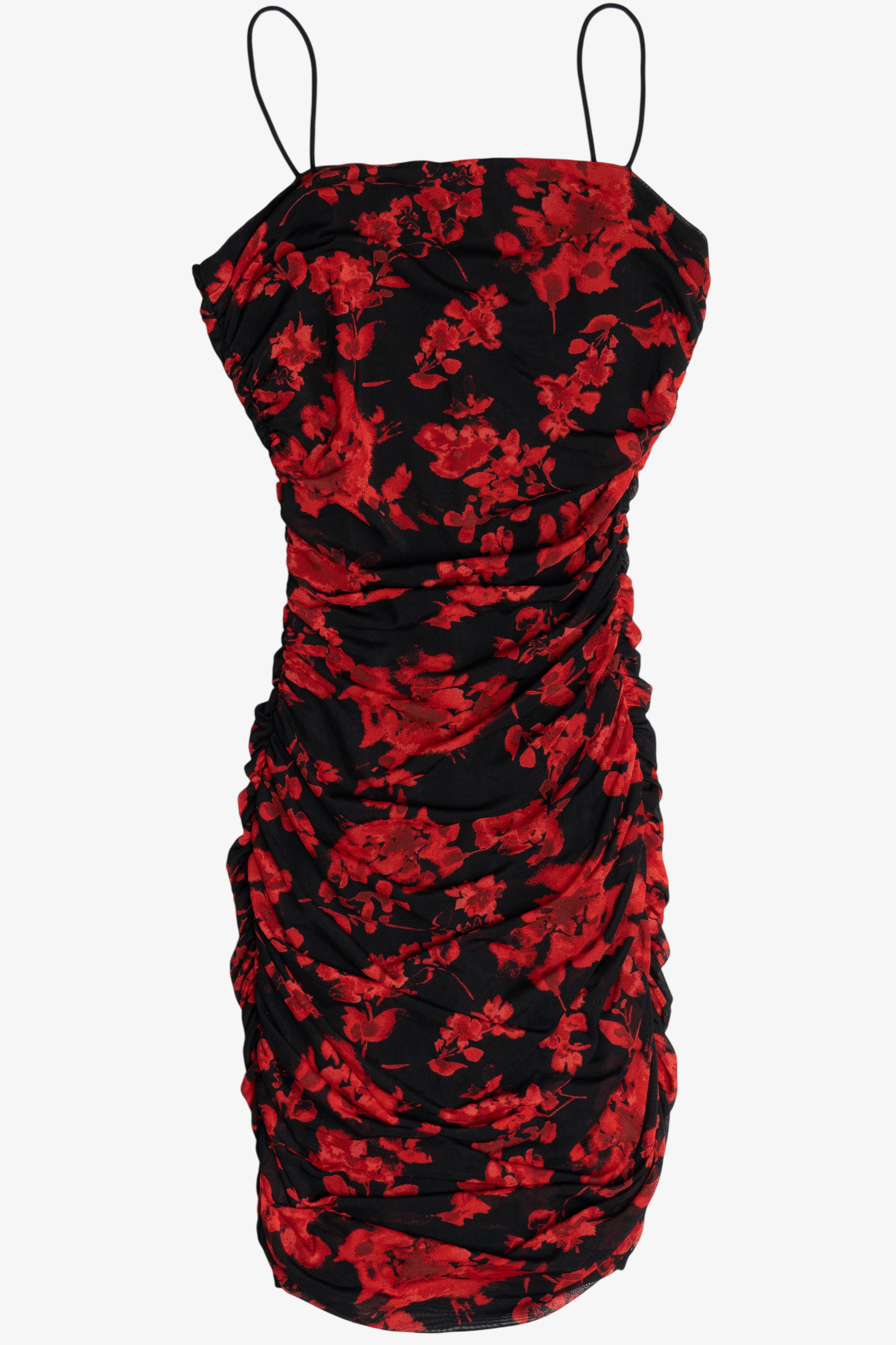 Floral Ruched Bodycon Mini Dress (2020s)