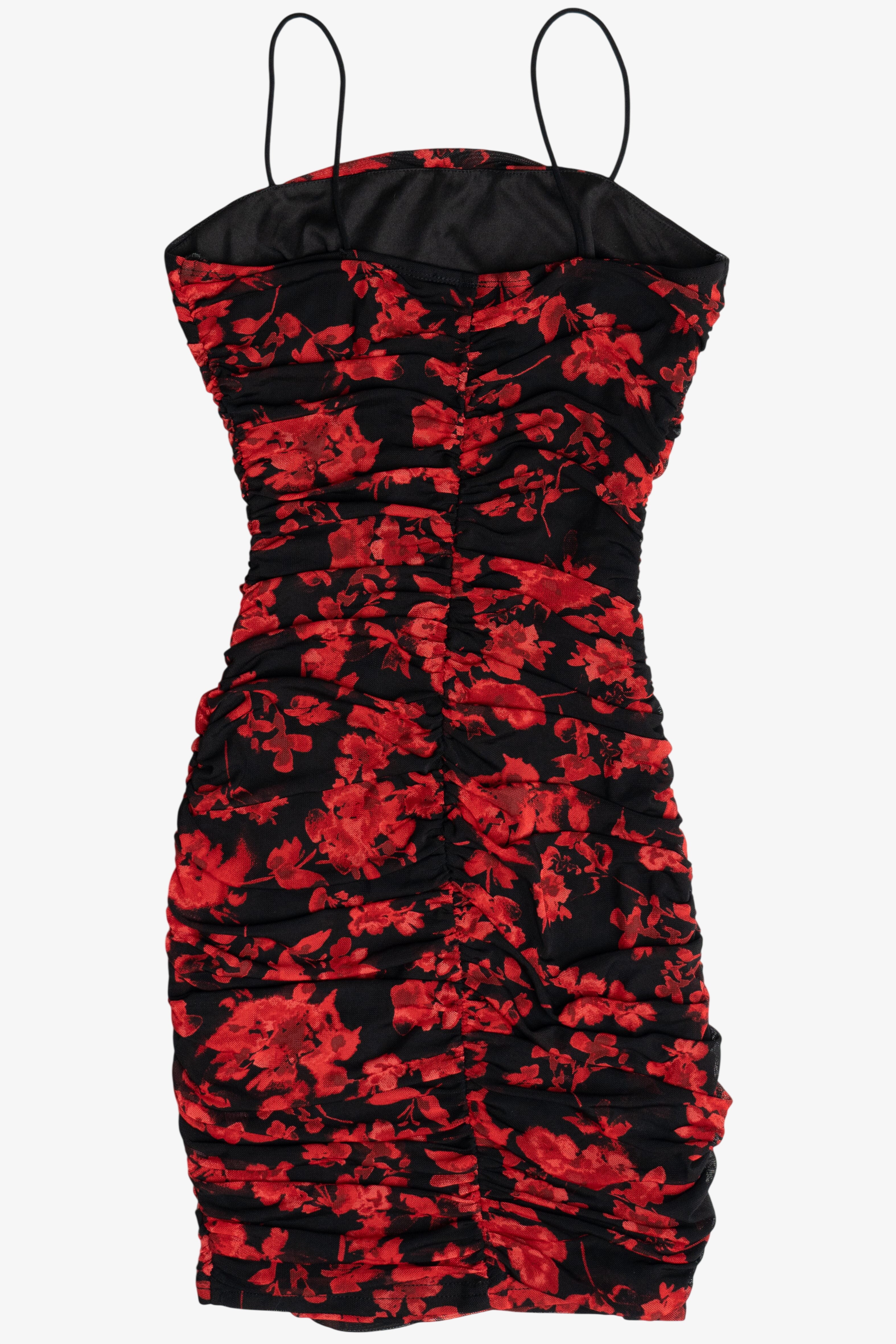 Floral Ruched Bodycon Mini Dress (2020s)