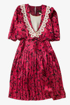 Vintage Positive Influence Metallic Floral Dress (1980s)